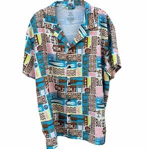 BUC-EE'S 2025 Tiki Hawaiian Camp Shirt Men Large Short Sleeve Hawaii Party Fun